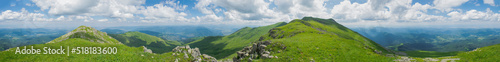 panorama of the mountains in spring