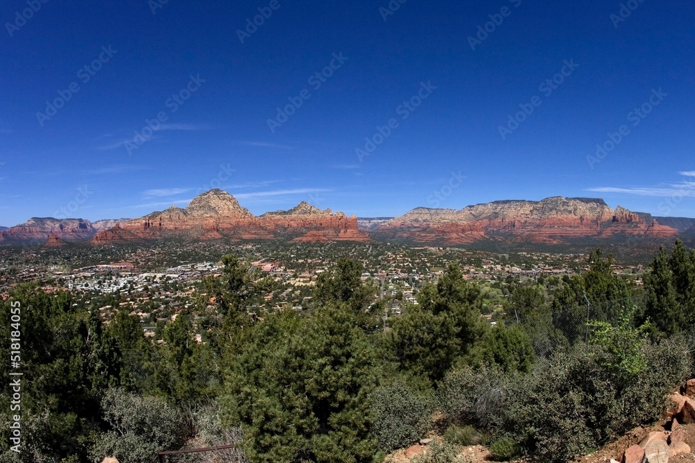 A view of Sedona, Arizona from a distance.