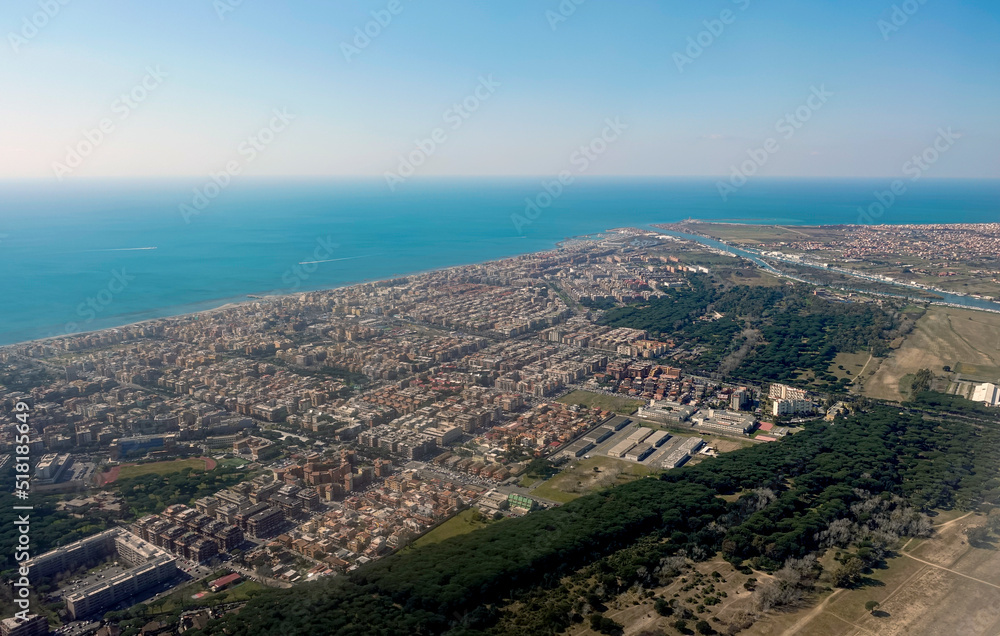 Vista aerea del litorale romano