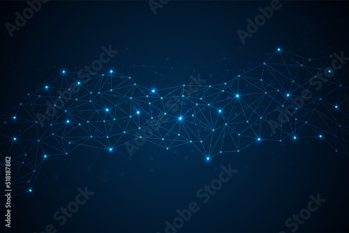 Geometric connected abstract background. Connecting dots and lines. Technology background