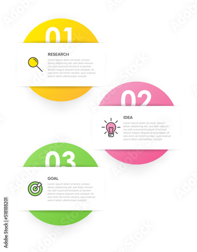 Vertical infographic design with icons and 3 options or steps. Thin line. Infographics business concept. Can be used for info graphics, flow charts, presentations, mobile web sites, printed materials.