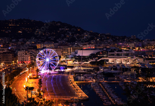 Night cityscape Cannes France architecture © Kateryna