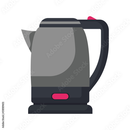 Water kettle cartoon electric and retro teapot. Hot galss or metal pot kitchenware vector illustration set. Coffie teakettle equipment and drawing house appliance. Tea kitchen boiler device drink