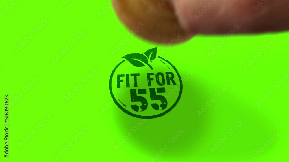 Fit for 55 stamp and hand stamping impact isolated animation. European ...