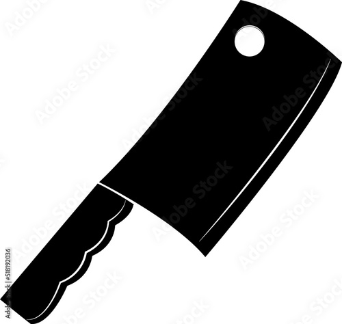 vector image, silhouette of a kitchen hatchet for chopping meat