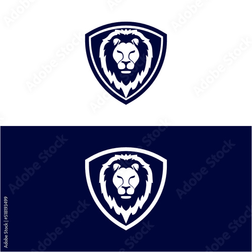 Lion shield emblem logo vector