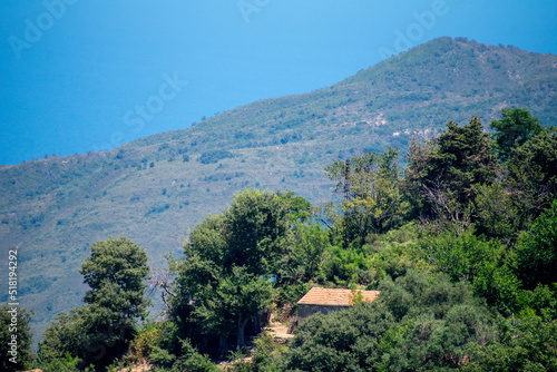 Scenic view of Mountains, The Mediterranean Sea and dense Forests from Skikda, Algeria photo