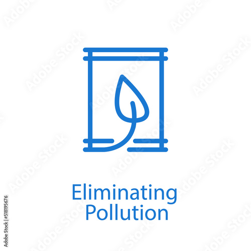 Eliminating Pollution Icon. The European Green Deal. Vector illustration EPS 10