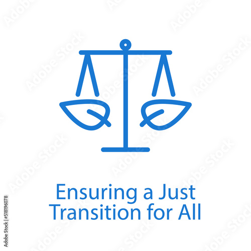 Ensuring a Just Transition for All Icon. The European Green Deal. Vector illustration EPS 10
