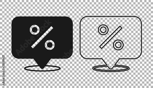 Black Discount percent tag icon isolated on transparent background. Shopping tag sign. Special offer sign. Discount coupons symbol. Vector