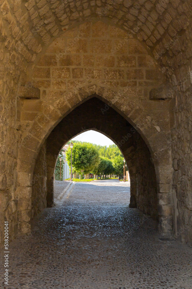 ancient stone arch of the royal monastery of Las Huelgas in Burgos
