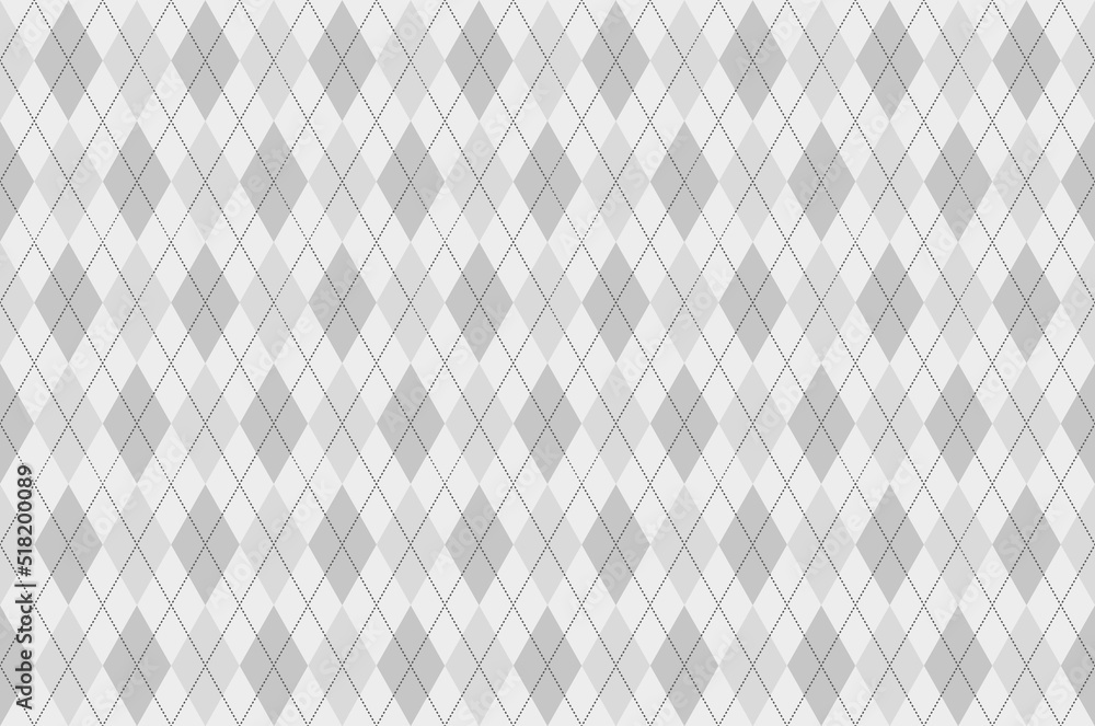 Fototapeta premium Seamless gray argyle pattern. Diamond shapes background. Vector