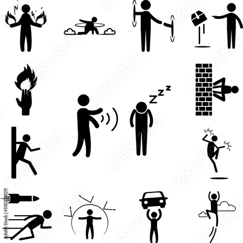hypnosis man icon in a collection with other items