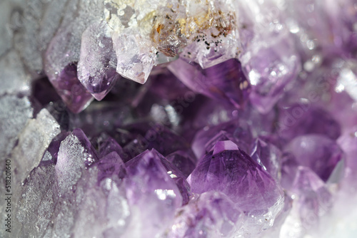 Amethyst Crystal Geode Macro Close Up