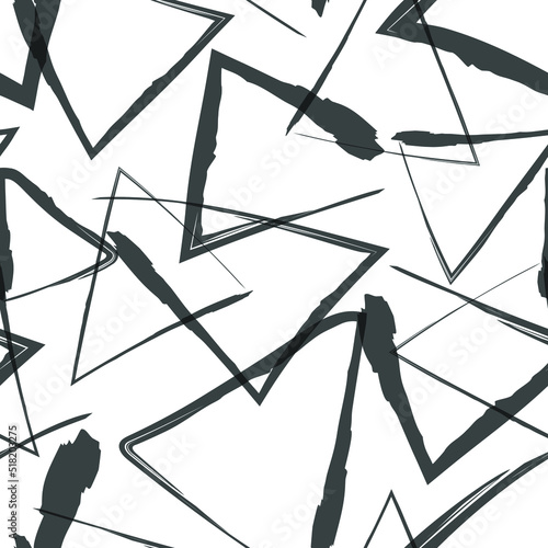 Geometric triangles pattern design. Ready to print. Surface endless pattern design for fabric, paper, or digital uses. Vector pattern design.
