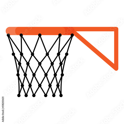Basketball basket, hoop and net on the side. 3x3 Basketball sport equipment. Summer games.