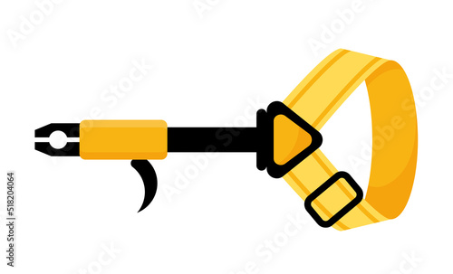 Yellow bow Release. Archery sport equipment. Summer games.