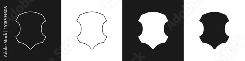 Set Leather icon isolated on black and white background. Vector