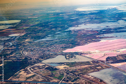 mer méditerrannée montpellier sete beziers languedox vu d'avion photo