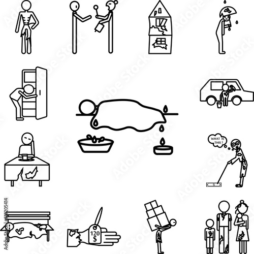 Poor man rain sleep icon in a collection with other items