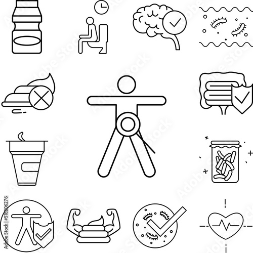 Immune, intestine probiotic concept line icon in a collection with other items