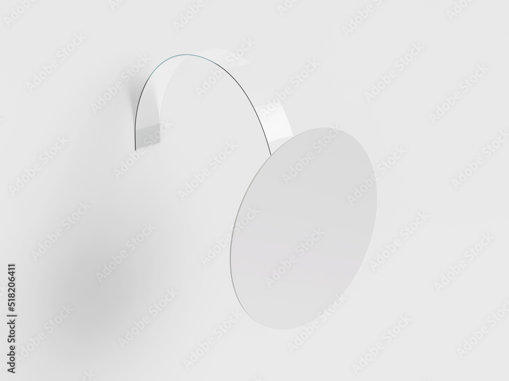 3d Illustration. White wobbler mockup isolated on white background 3d Illustration. White wobbler mockup isolated on white background