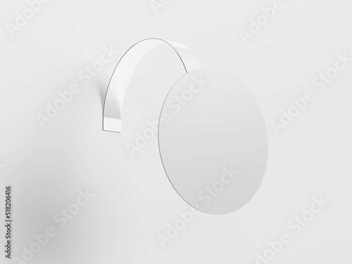 3d Illustration. White wobbler mockup isolated on white background