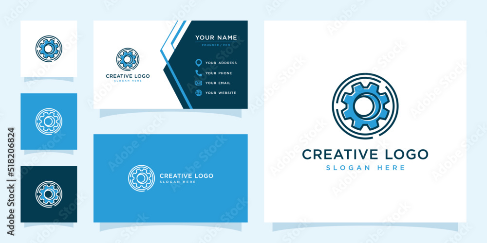 Vector graphic of gear logo design template Vector graphic of gear logo design template