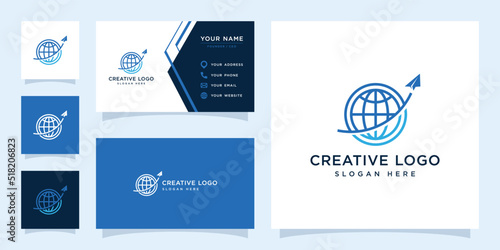 Vector graphic of earth logo design template