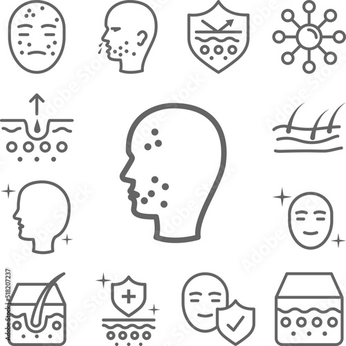 Blotch, face icon in a collection with other items