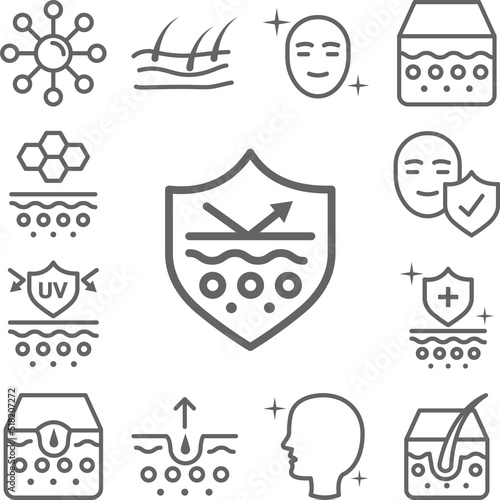 Protect, skin icon in a collection with other items