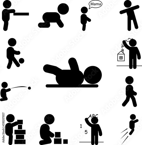 child lies icon in a collection with other items