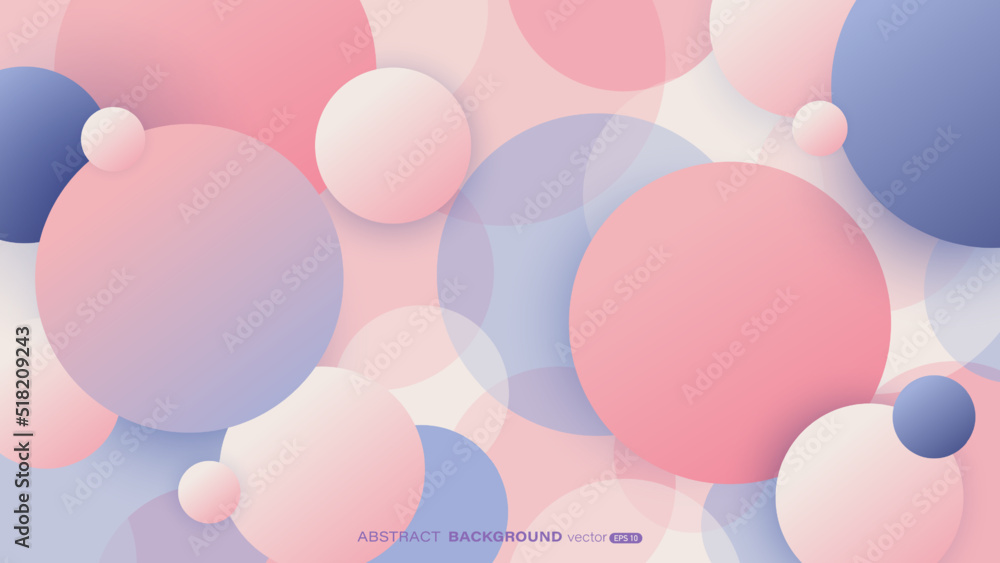 Modern circle gradient overlap on colorful background. Abstract geometric shape design