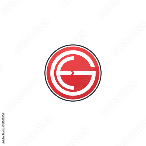 Free Download logo consisting of the letters g and e in a red circle - GFXLoad