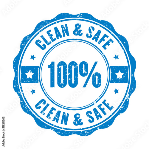 Clean and safe vector stamp isolated on white background