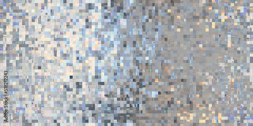 Seamless iridescent silver holographic chrome foil vaporwave mosaic square background texture. Pearlescent pastel rainbow prism pixel glitch effect pattern. Retro 80s webpunk abstract 3D rendering.. © Unleashed Design