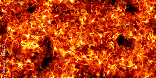 Photo Seamless burning wild fire flames background texture