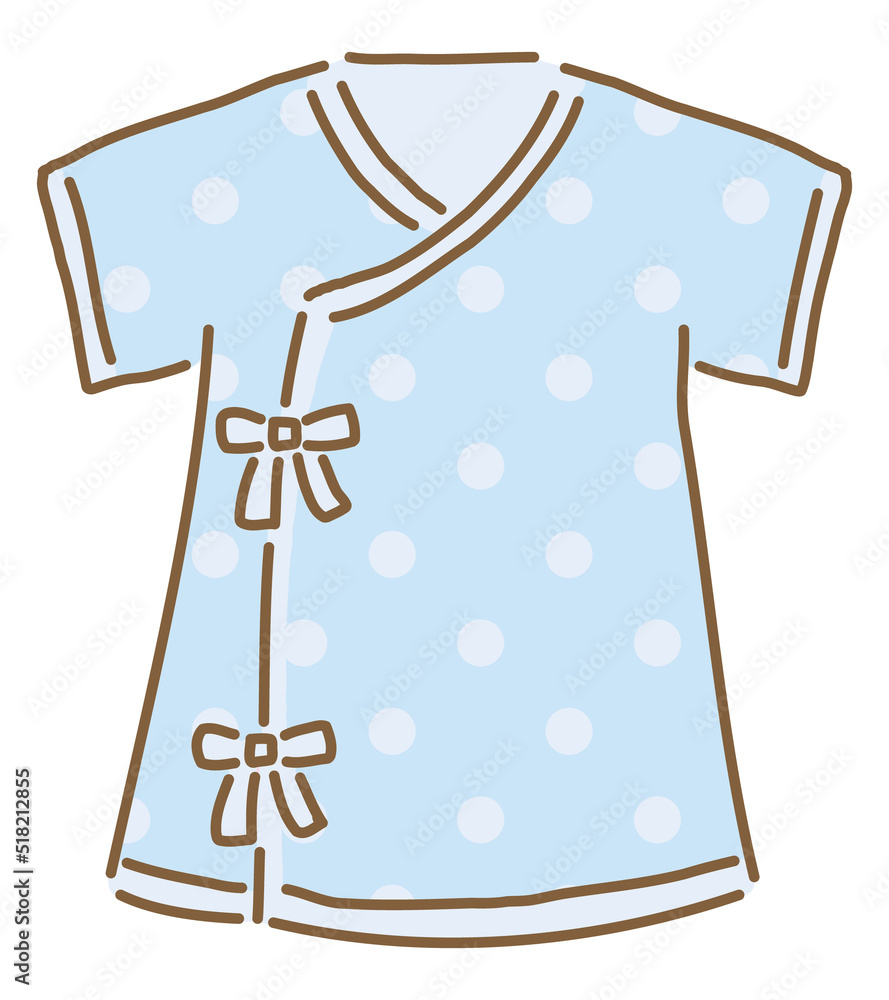 水色の長肌着 ベビー服 新生児服のベクターイラスト 単品 Stock Vector Adobe Stock