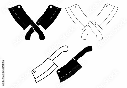 butcher knife icon logo isolated on white background