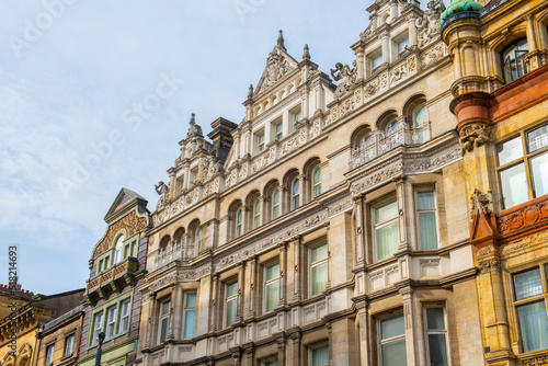Fototapeta Historic commercial building on 42 Castle Street in city center of Liverpool, Merseyside, UK