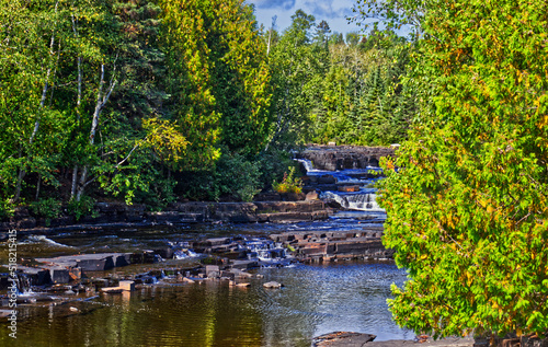 Countless waterfalls of various kinds on the river - Trowbridge Falls, Thunder Bay, ON, Canada photo