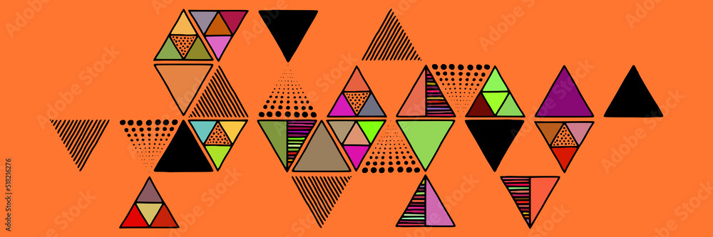 Fototapeta premium Abstract bright background, multicolor triangles, vector design