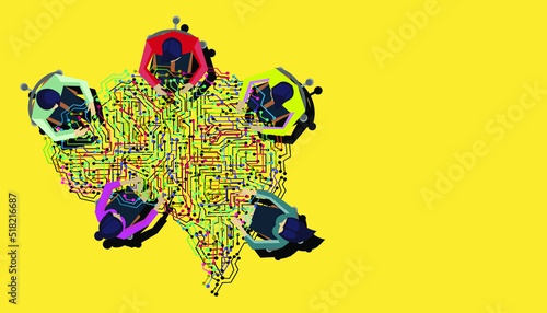 Community trading market analysis  Businessman and Lady  group Brainstorm working for  success business plan modern design idea  concept vector.