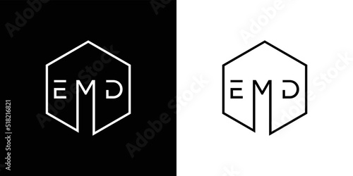 EMD letter logo flat style trendy stylist simple