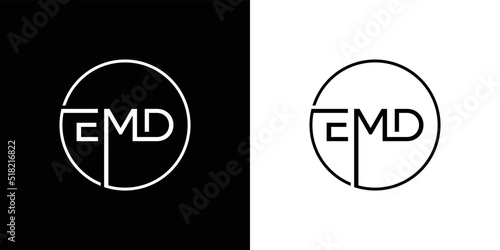 EMD letter logo flat style trendy stylist simple
