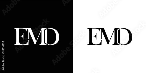 EMD letter logo flat style trendy stylist simple