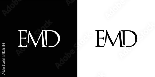 EMD letter logo flat style trendy stylist simple