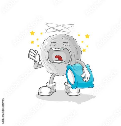 rock yawn character. cartoon mascot vector