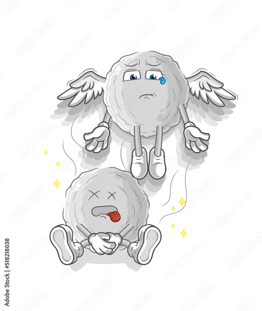 rock spirit leaves the body mascot. cartoon vector rock spirit leaves the body mascot. cartoon vector