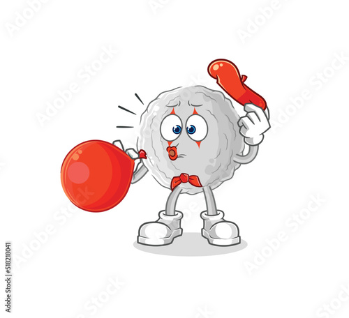 rock pantomime blowing balloon. cartoon mascot vector